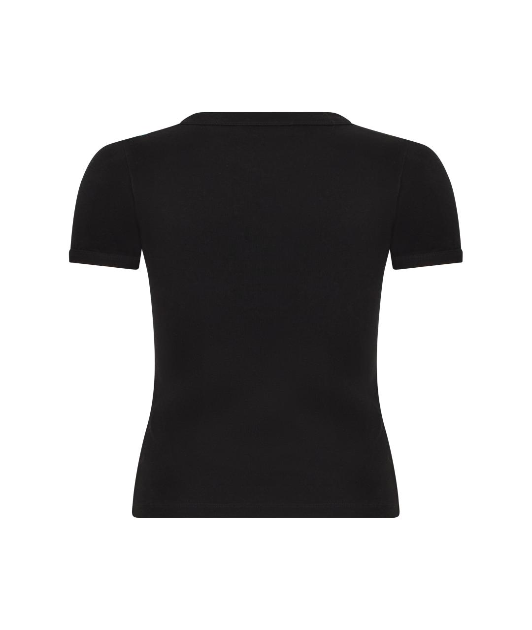 SAINT LAURENT Черная хлопковая футболка, фото 2