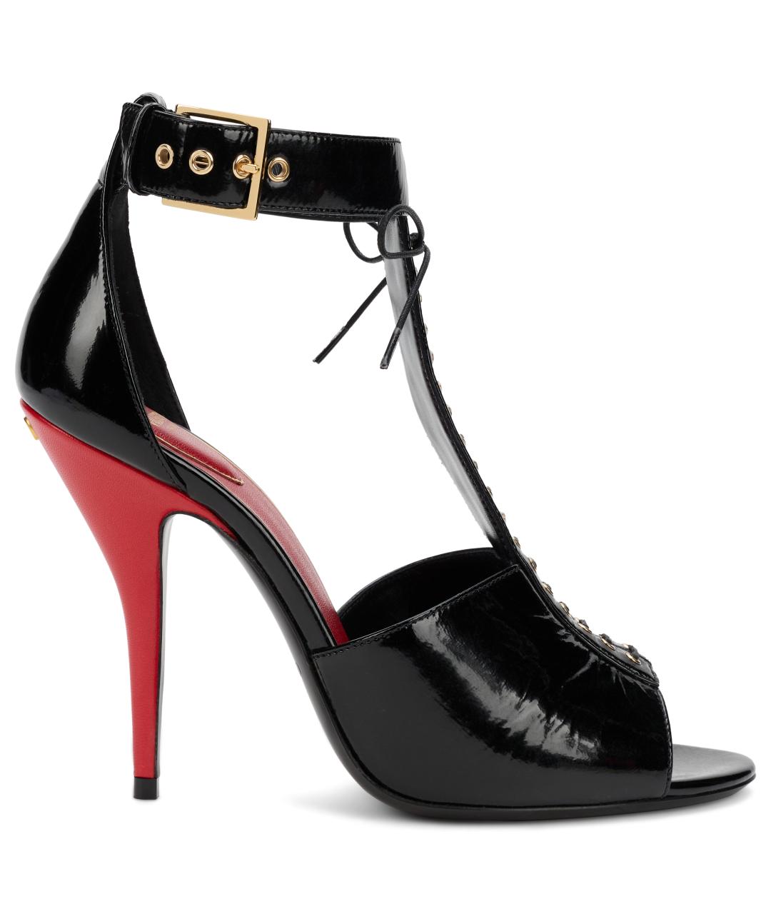VALENTINO Черные кожаные босоножки, фото 2
