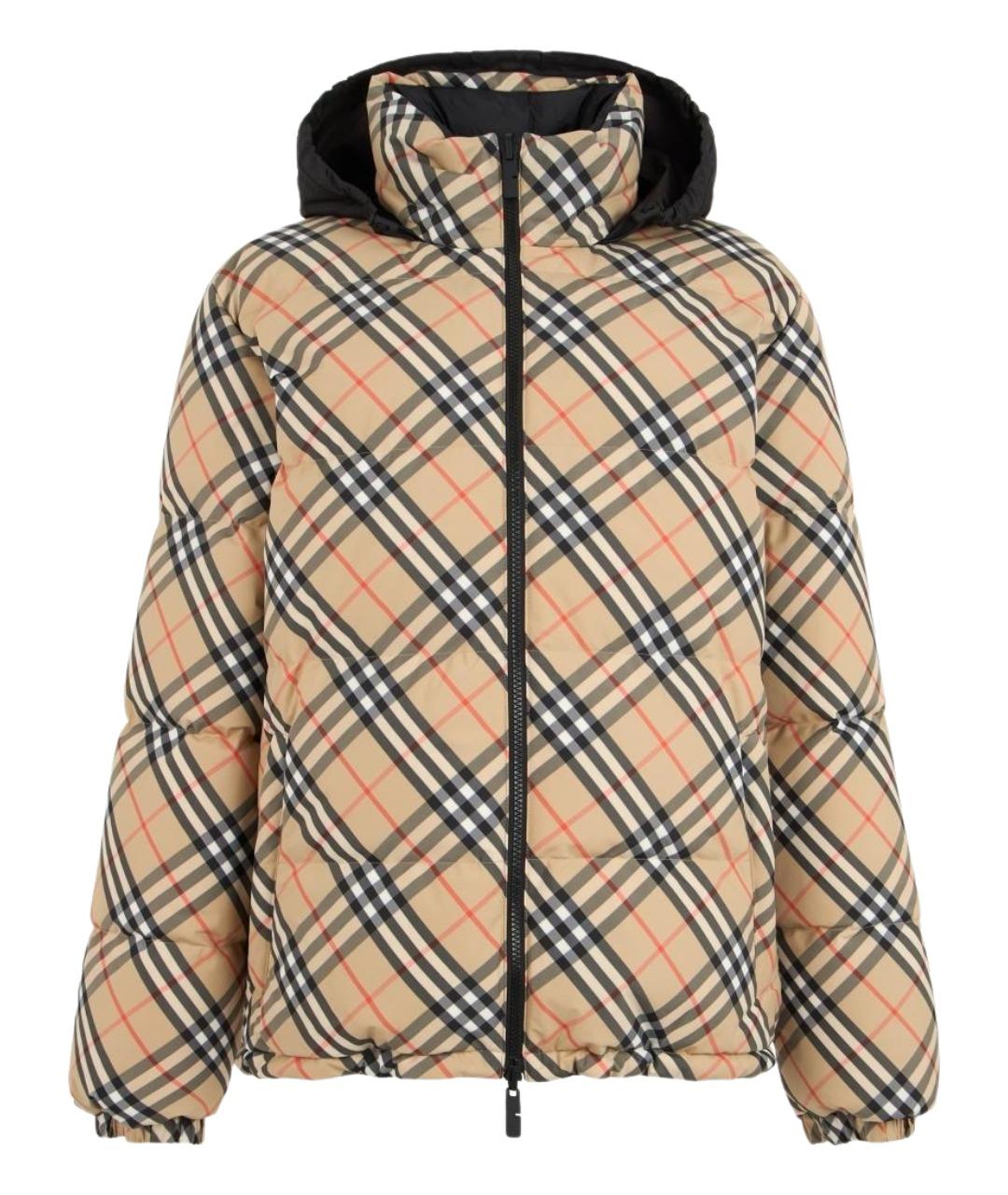 BURBERRY Бежевый полиэстеровый пуховик, фото 1