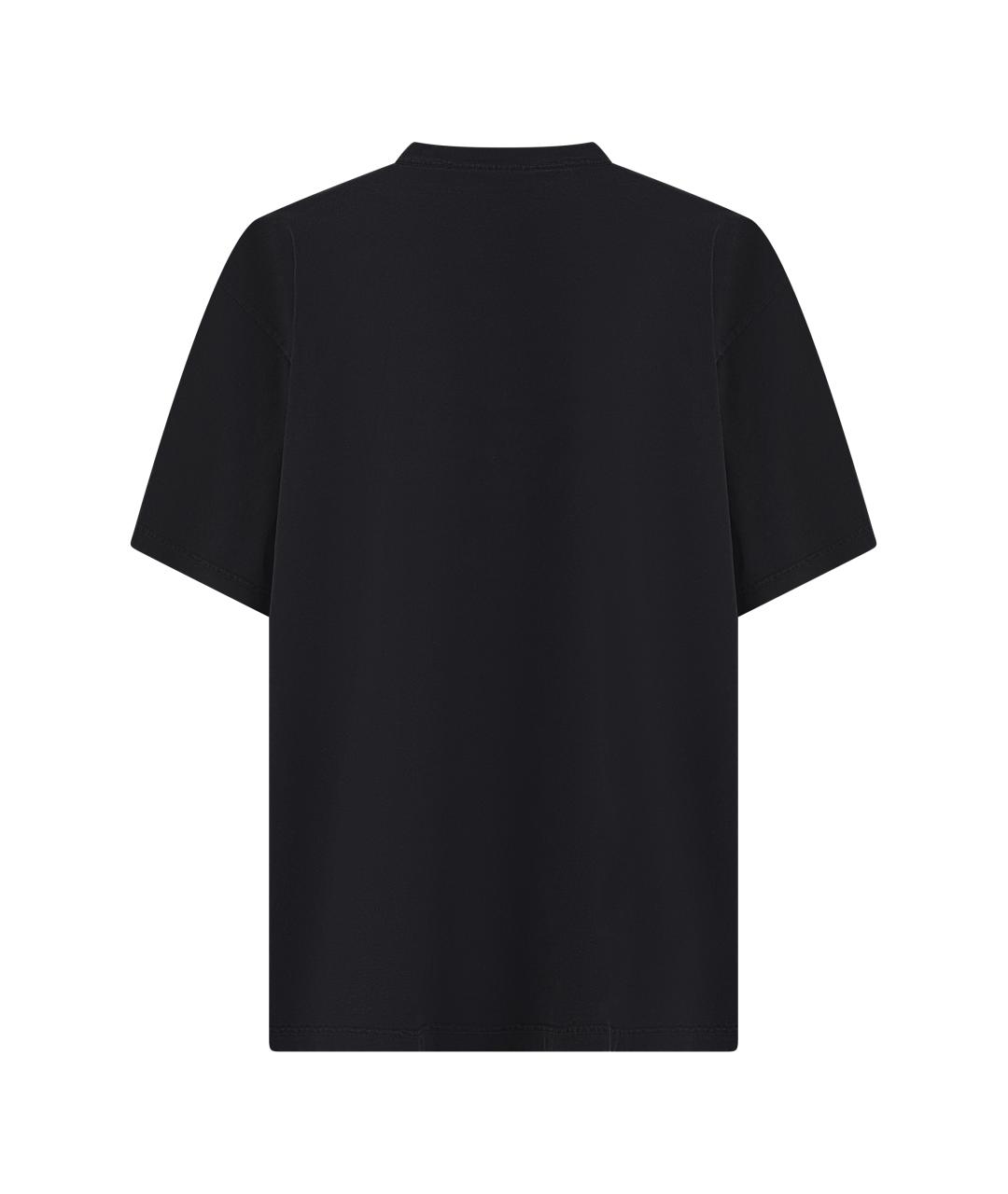 BALENCIAGA Черная хлопковая футболка, фото 2