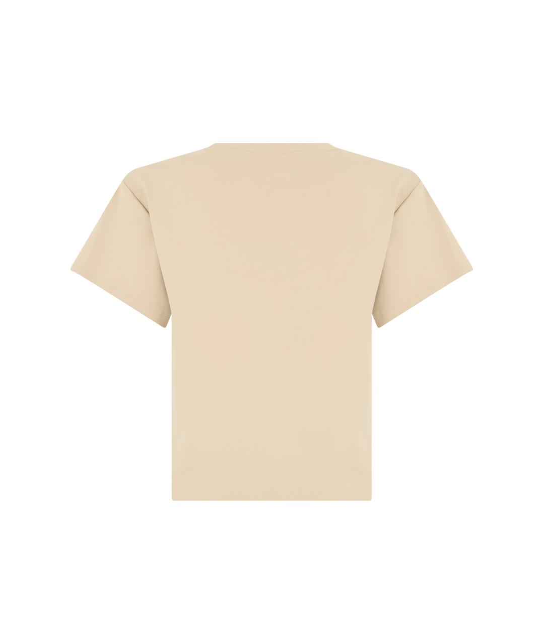 MAX MARA Бежевая полиамидовая футболка, фото 2