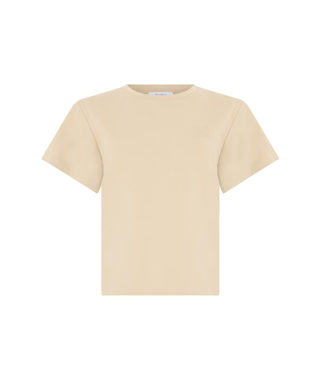MAX MARA Бежевая полиамидовая футболка, фото 1