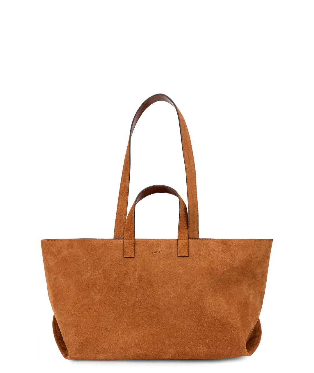 A.P.C. Коричневая кожаная сумка тоут, фото 1