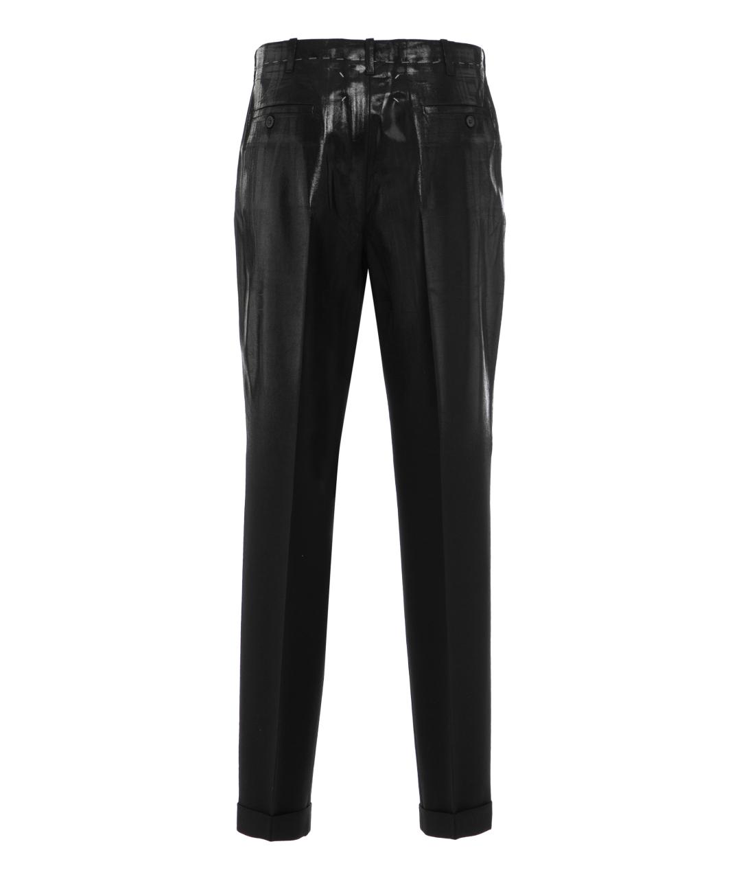 MAISON MARGIELA Черные шерстяные повседневные брюки, фото 2