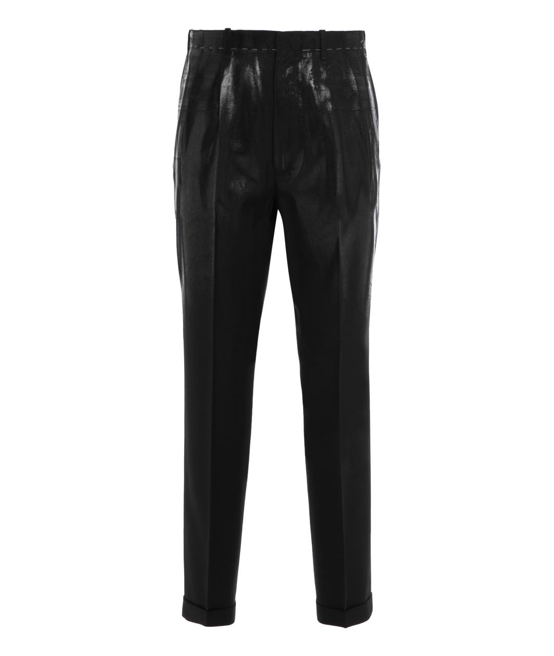 MAISON MARGIELA Черные шерстяные повседневные брюки, фото 1