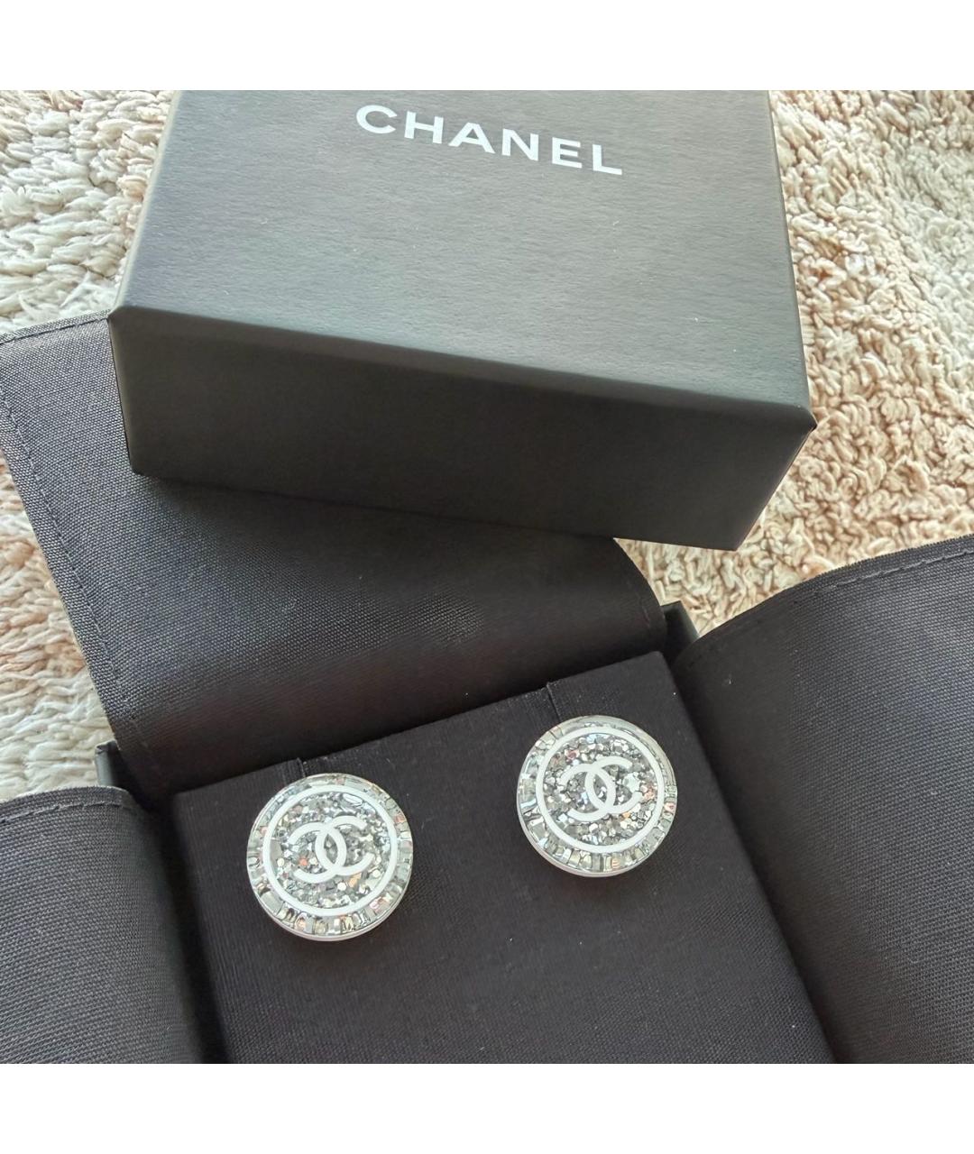 CHANEL Серебряные металлические серьги, фото 5