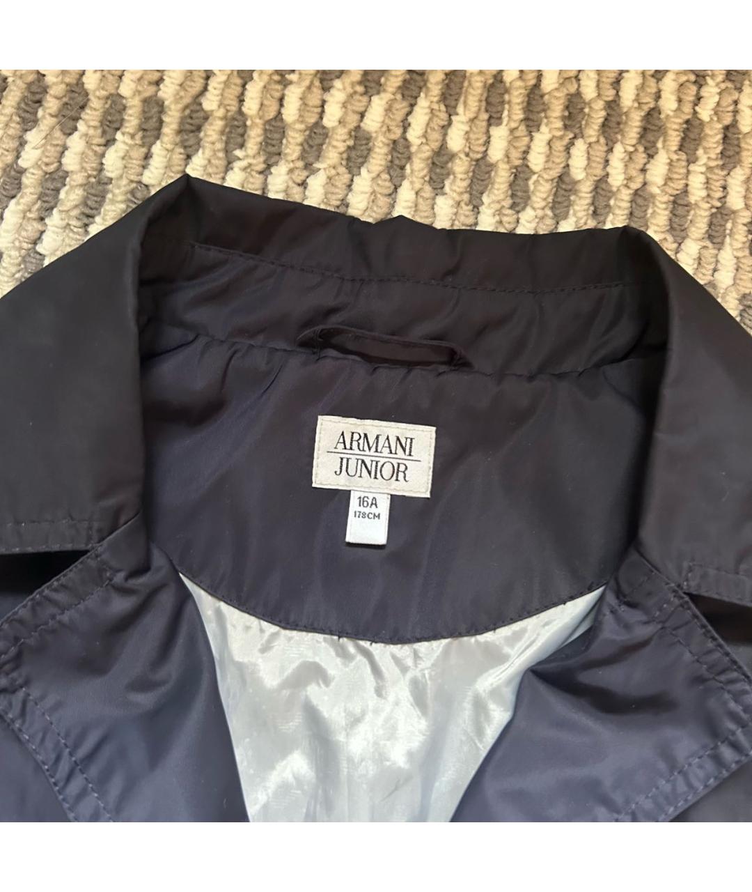 ARMANI JUNIOR Черная нейлоновая куртка, фото 4