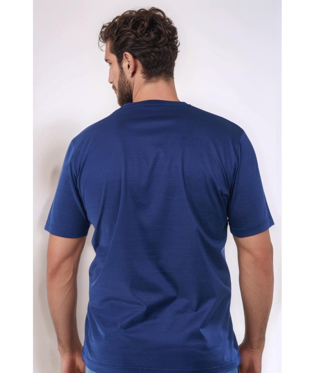 CORNELIANI Синяя хлопковая футболка, фото 3