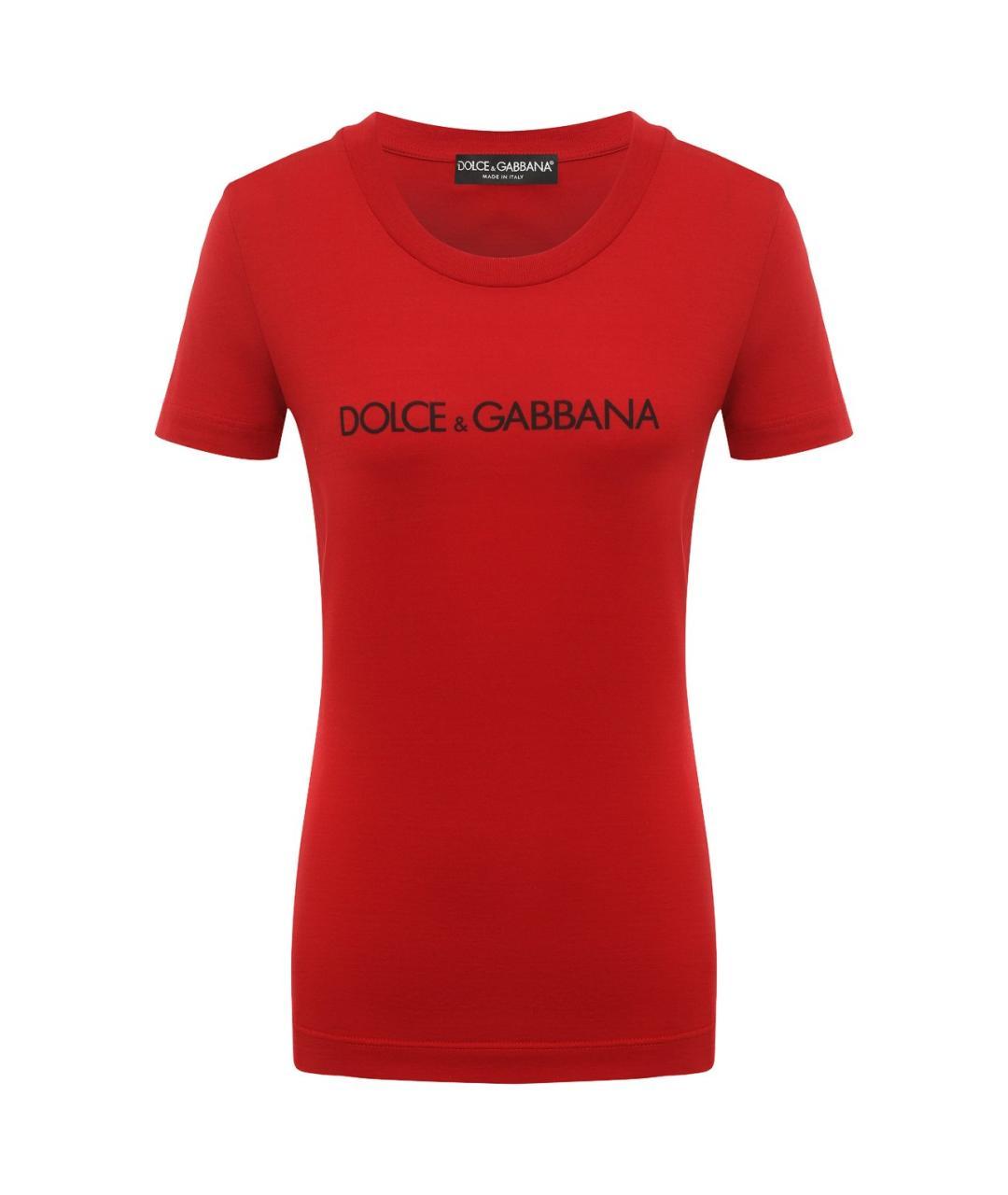 DOLCE&GABBANA Красная хлопковая футболка, фото 1