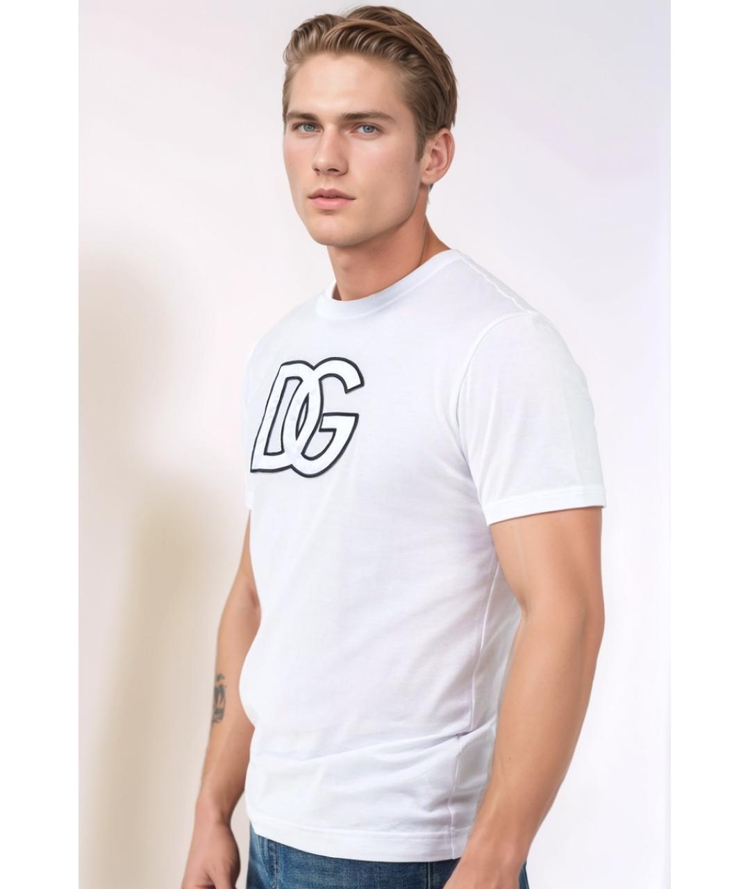 DOLCE&GABBANA Белая хлопковая футболка, фото 4
