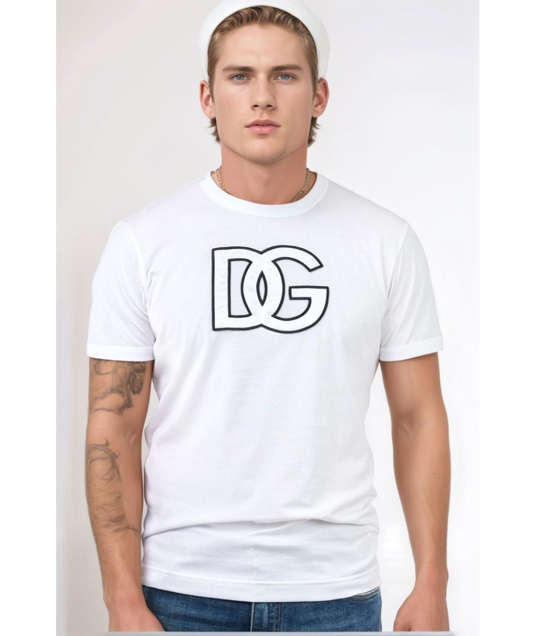 DOLCE&GABBANA Белая хлопковая футболка, фото 2