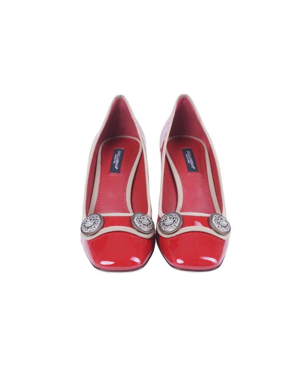 DOLCE&GABBANA Красные туфли из лакированной кожи, фото 3