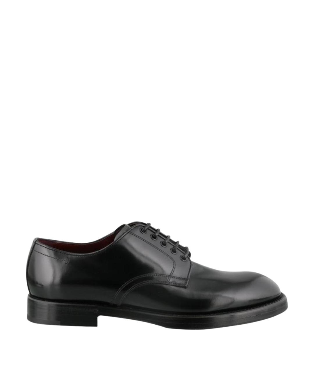 DOLCE&GABBANA Черные кожаные туфли, фото 1
