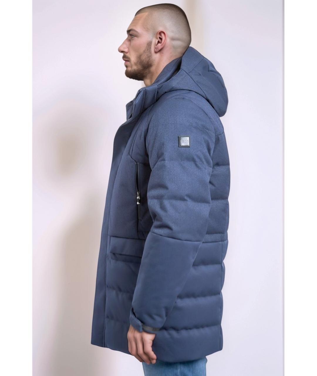 HUGO BOSS Синий полиэстеровый пуховик, фото 4