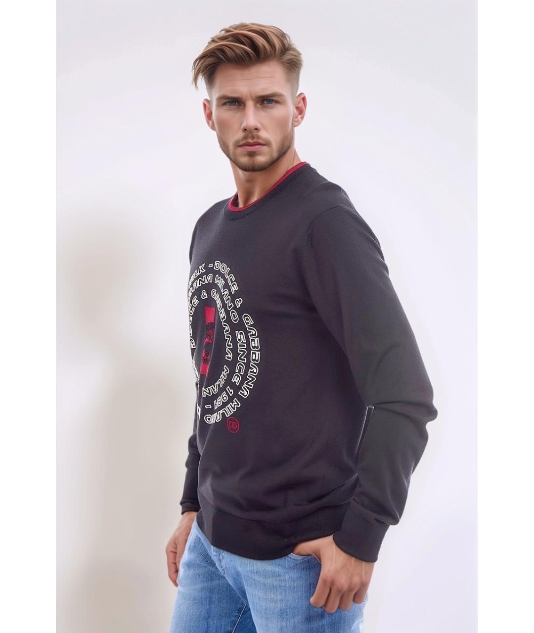 DOLCE&GABBANA Черный шерстяной джемпер / свитер, фото 4