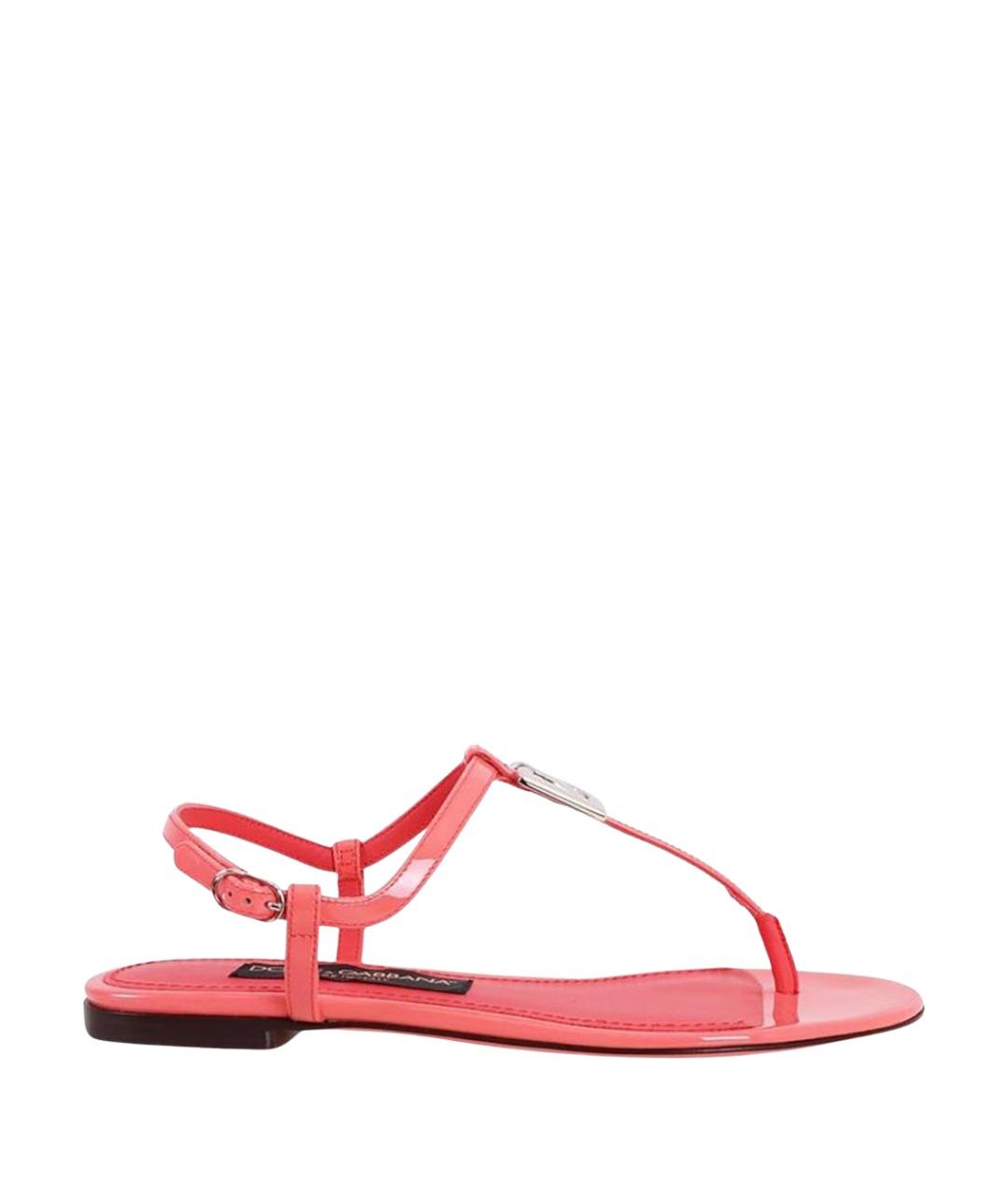 DOLCE&GABBANA Коралловые сандалии из лакированной кожи, фото 1