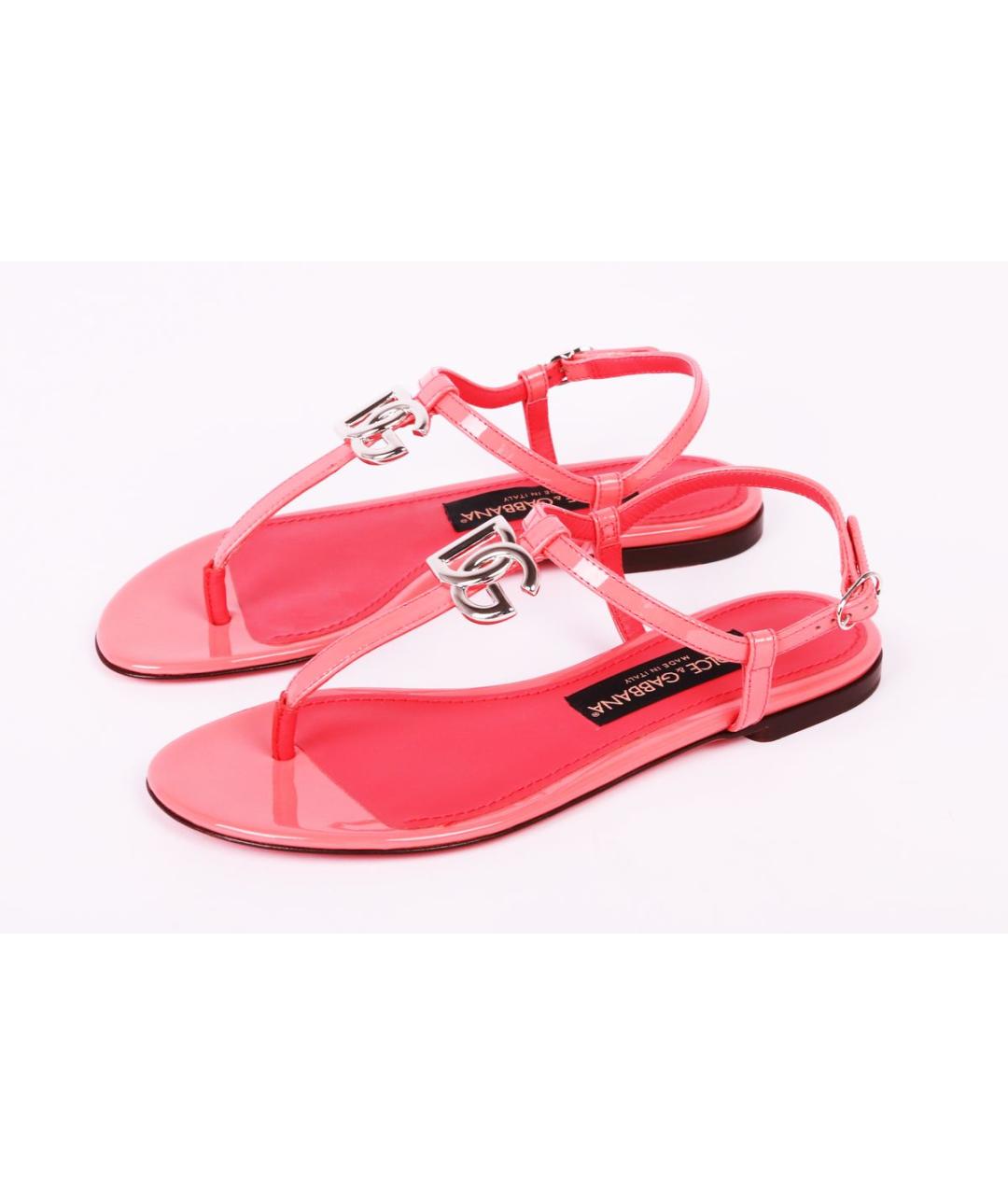 DOLCE&GABBANA Коралловые сандалии из лакированной кожи, фото 2