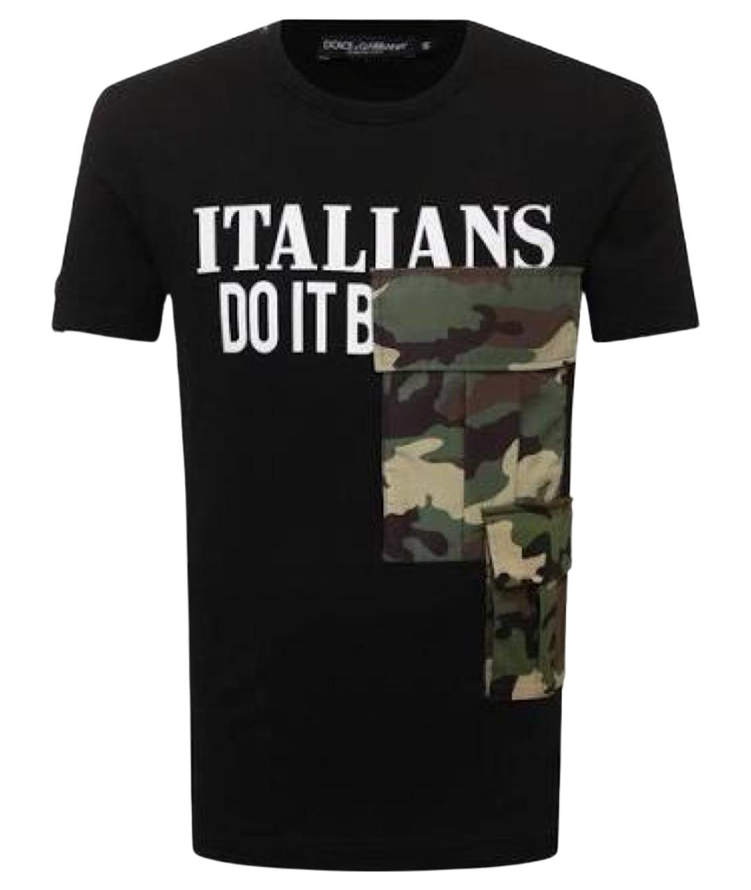 DOLCE&GABBANA Черная хлопковая футболка, фото 1