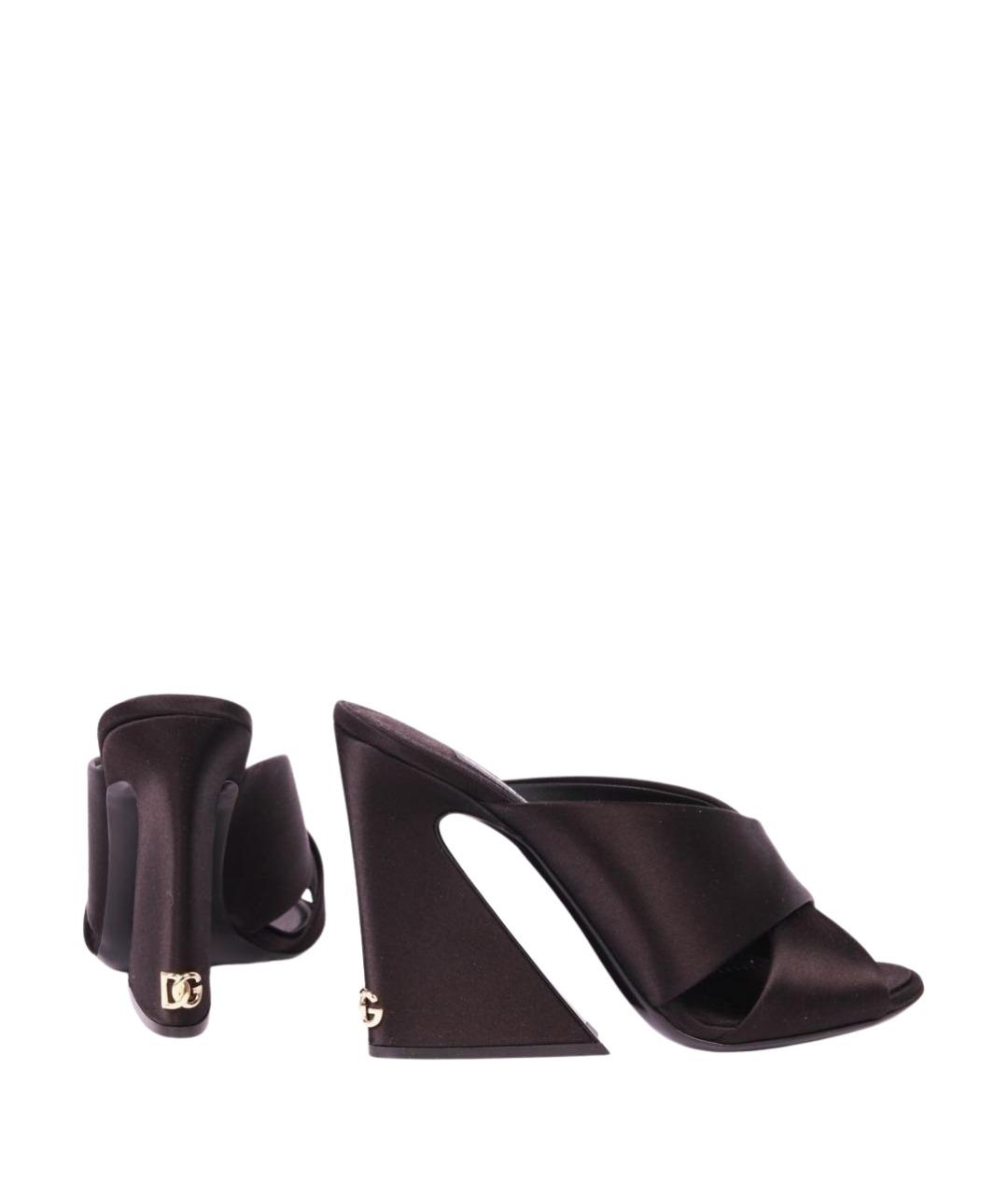 DOLCE&GABBANA Черные текстильные мюли, фото 3