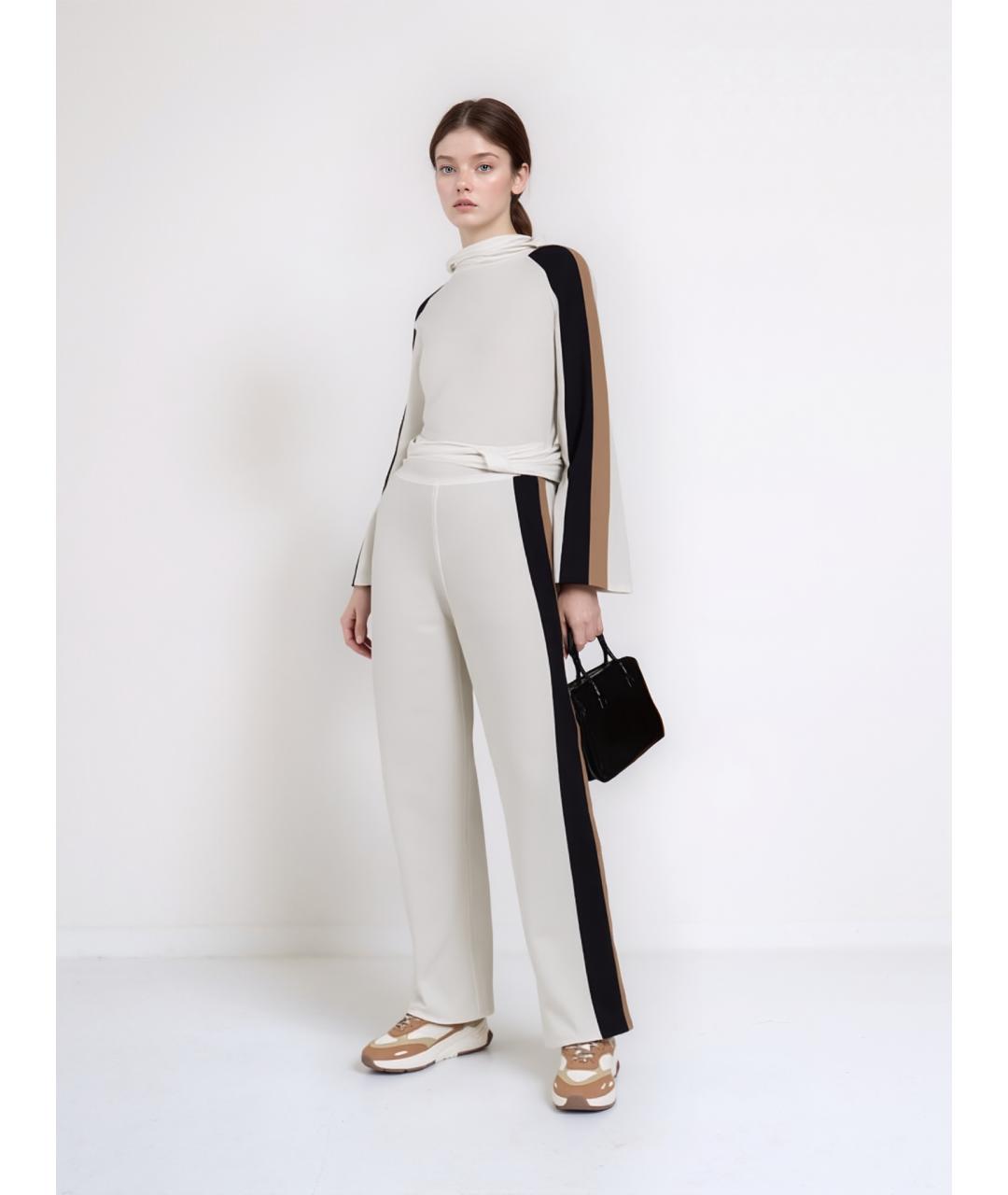 HUGO BOSS Белые вискозные прямые брюки, фото 3