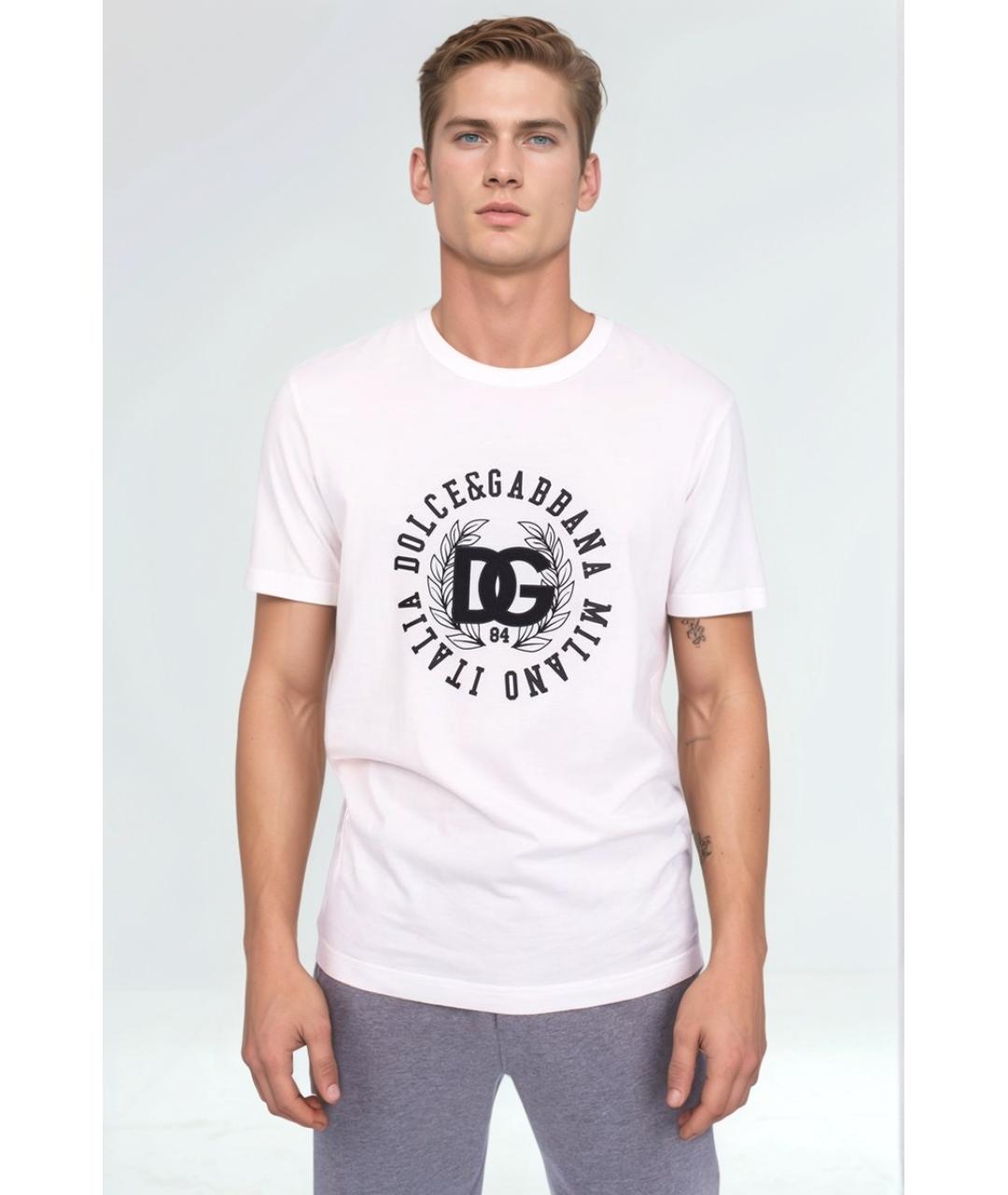 DOLCE&GABBANA Белая хлопковая футболка, фото 2