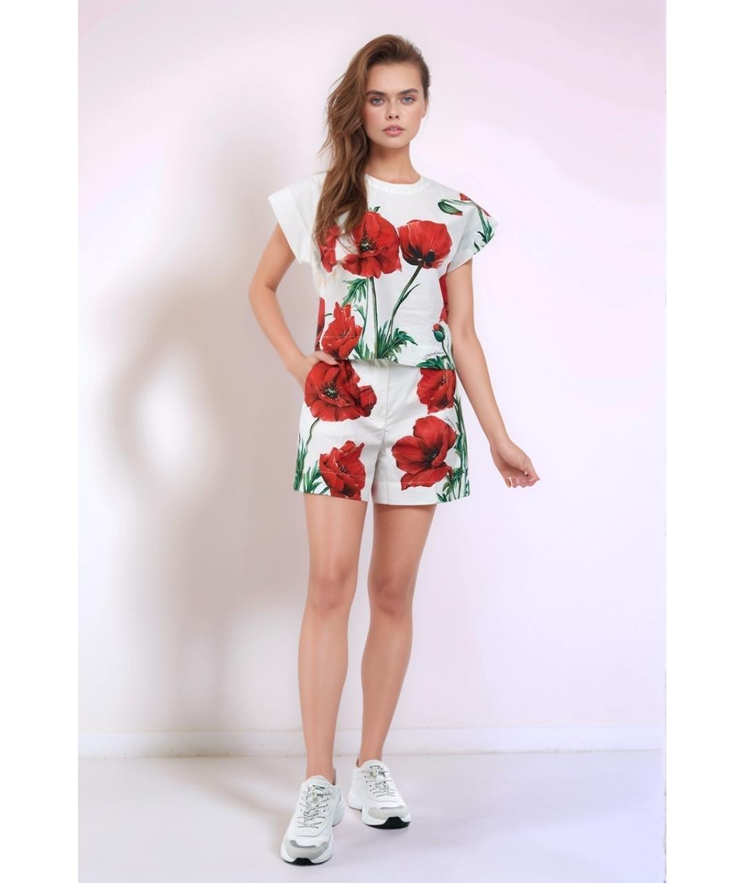 DOLCE&GABBANA Белые хлопковые шорты, фото 4