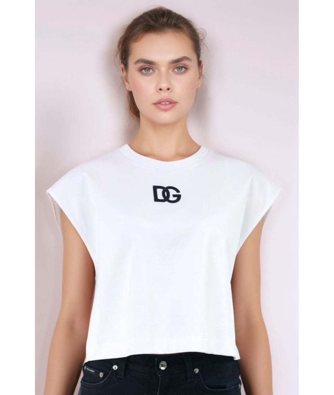 DOLCE&GABBANA Белая хлопковая футболка, фото 2