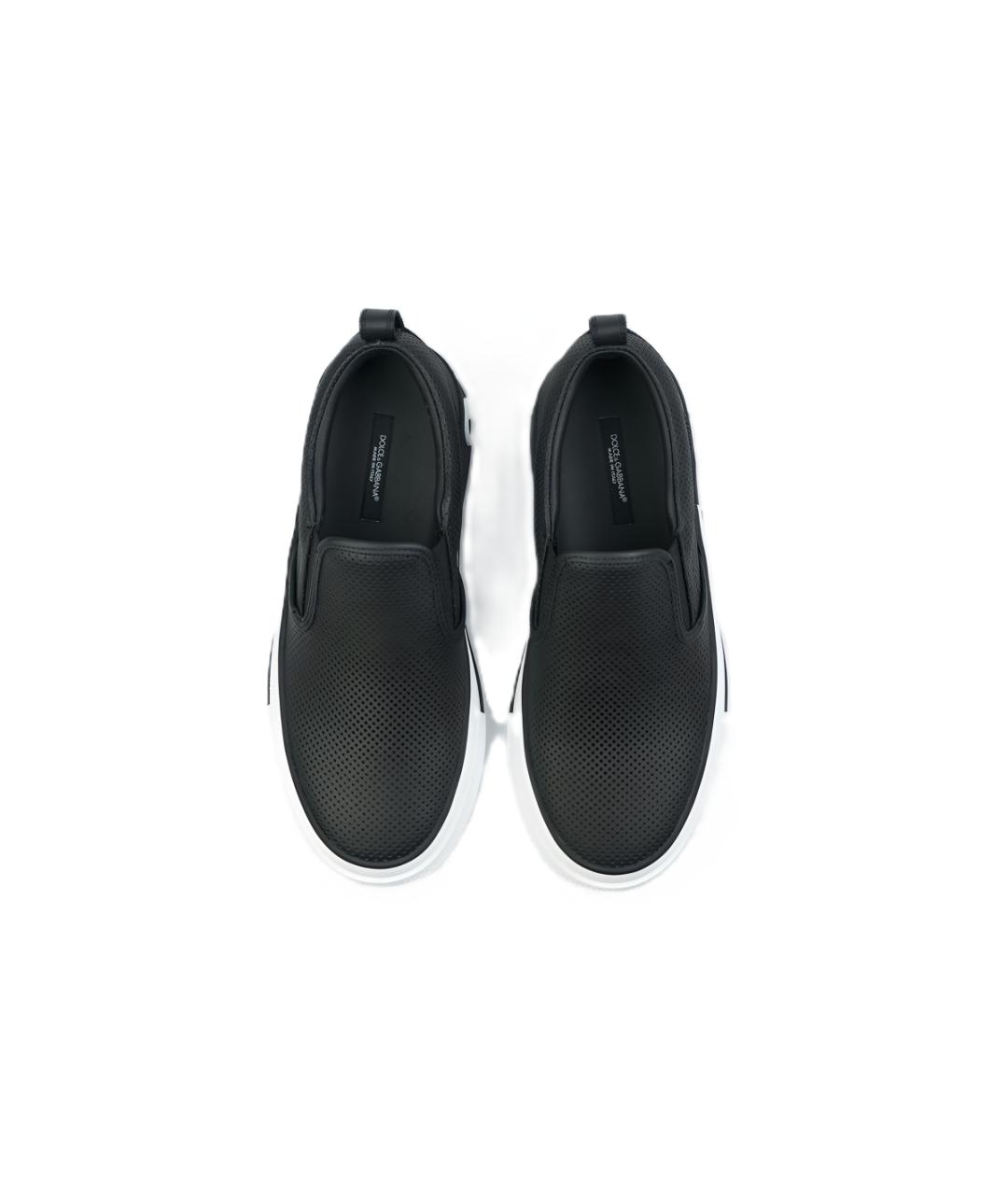 DOLCE&GABBANA Черные кожаные слипоны, фото 4