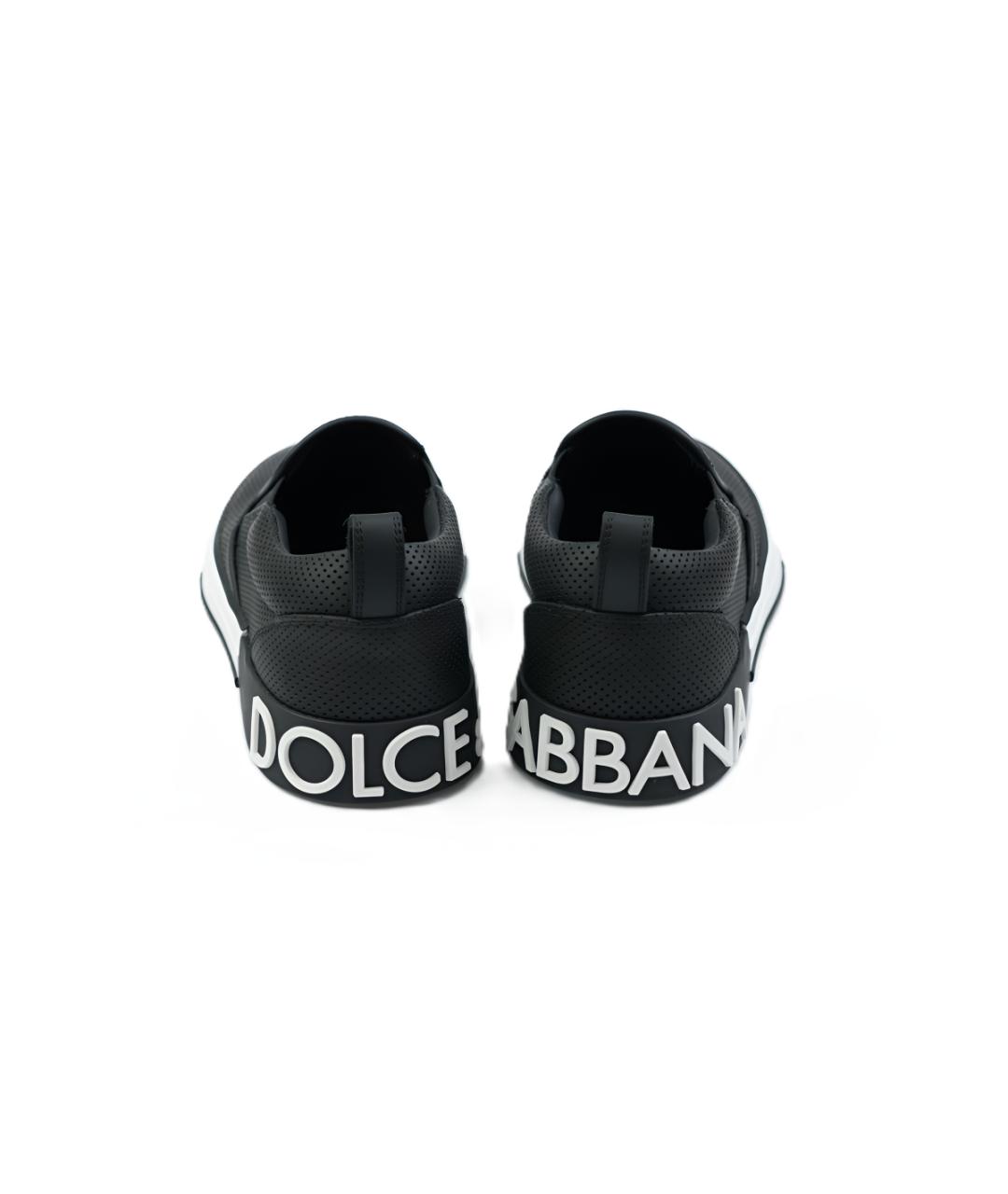 DOLCE&GABBANA Черные кожаные слипоны, фото 3