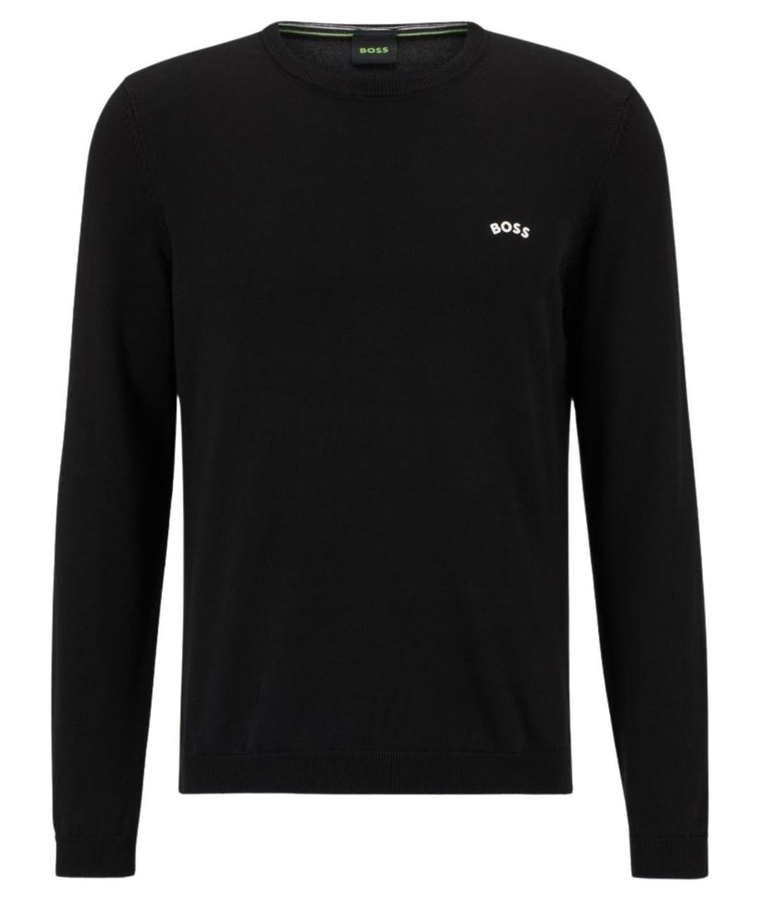 HUGO BOSS Черный хлопковый джемпер / свитер, фото 1