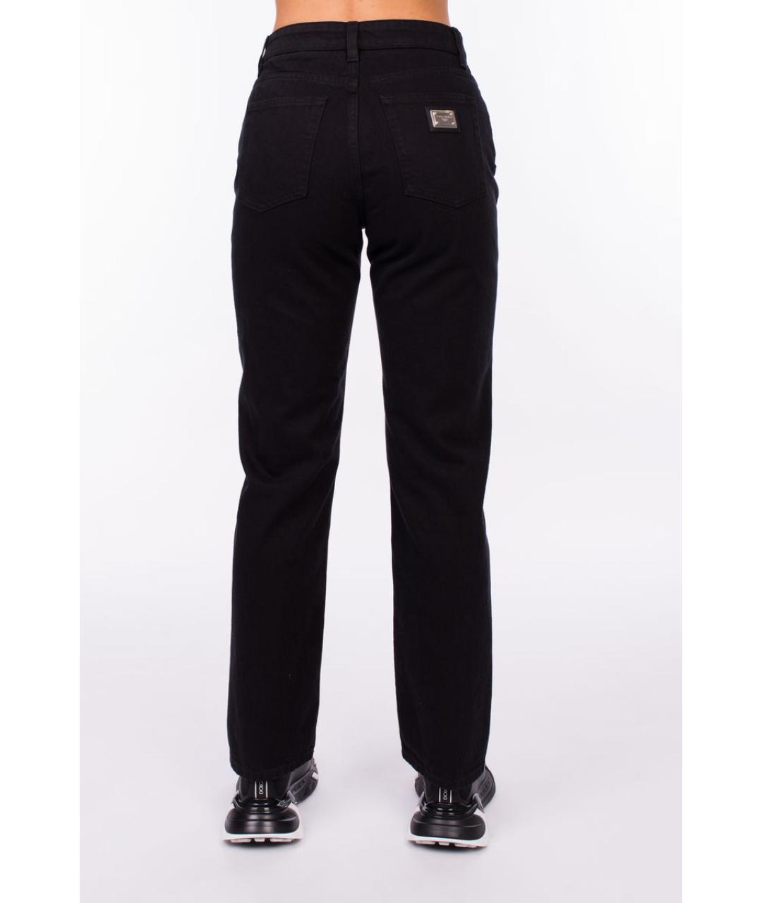 DOLCE&GABBANA Черные хлопковые прямые джинсы, фото 3