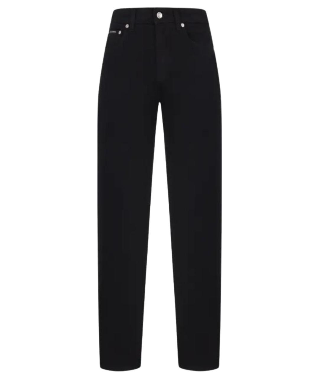 DOLCE&GABBANA Черные хлопковые прямые джинсы, фото 1