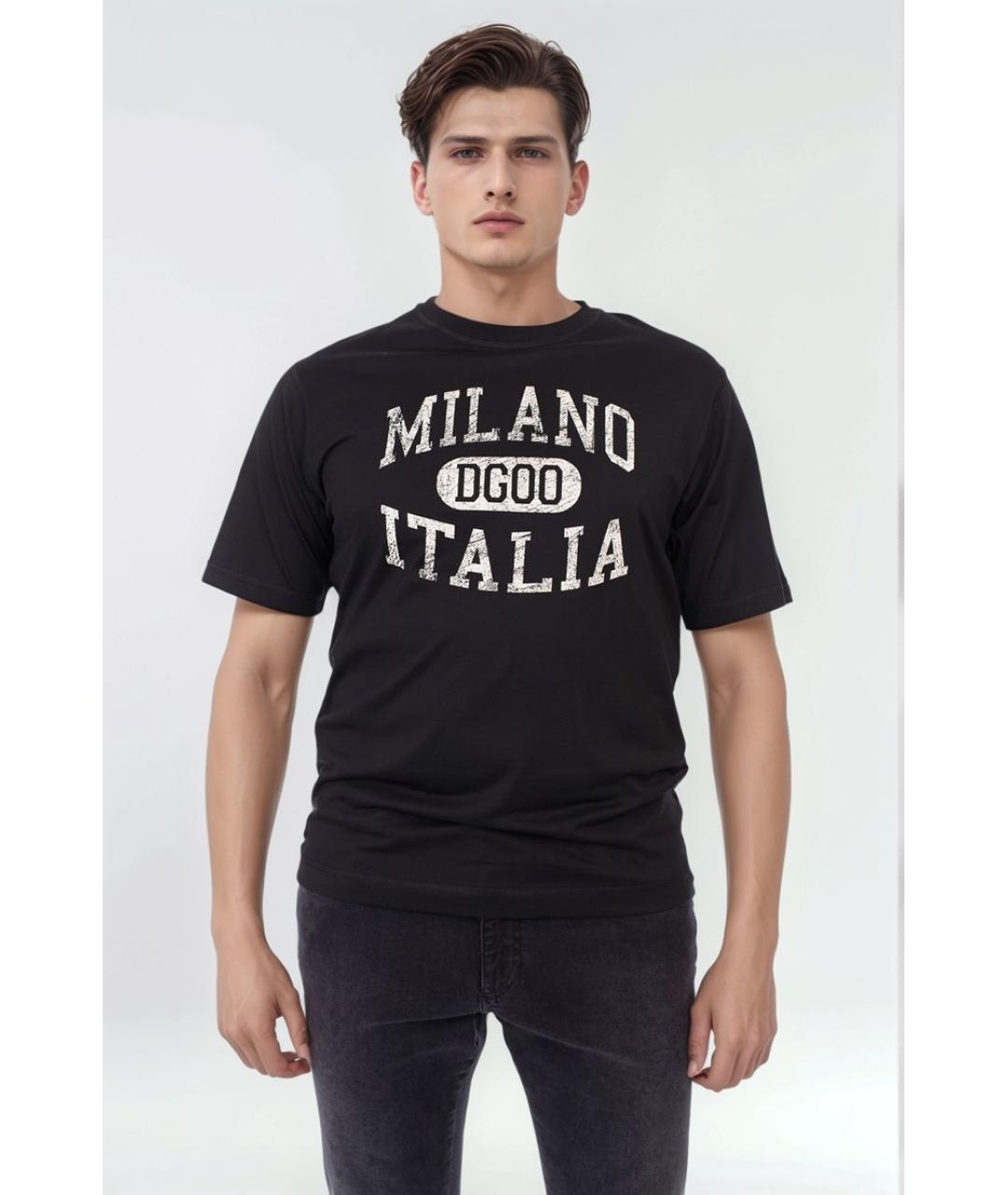 DOLCE&GABBANA Черная хлопковая футболка, фото 2