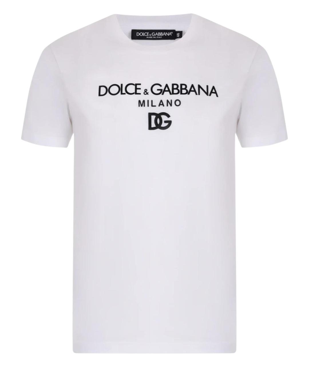 DOLCE&GABBANA Белая хлопковая футболка, фото 1