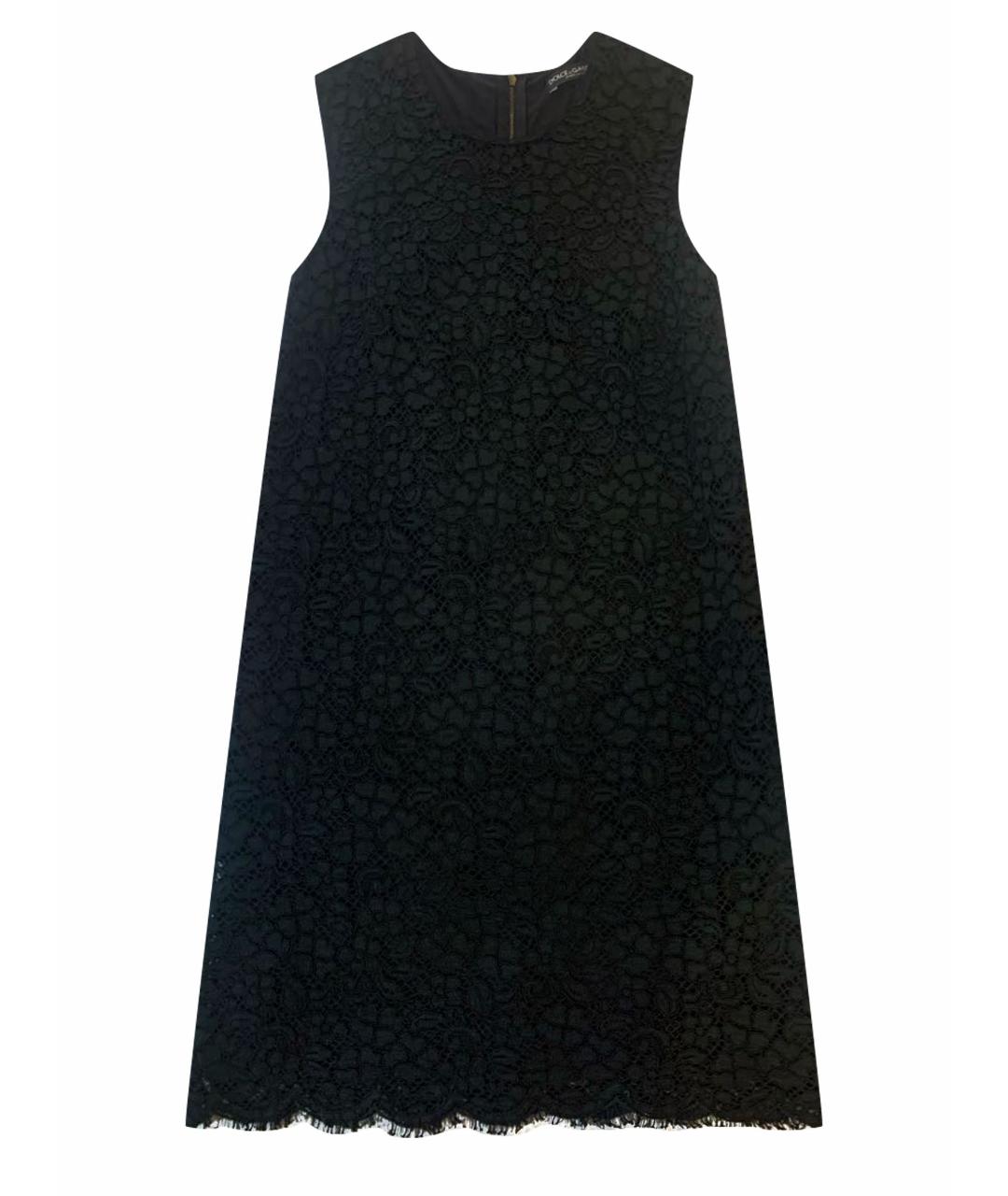 DOLCE&GABBANA Черное кружевное коктейльное платье, фото 1