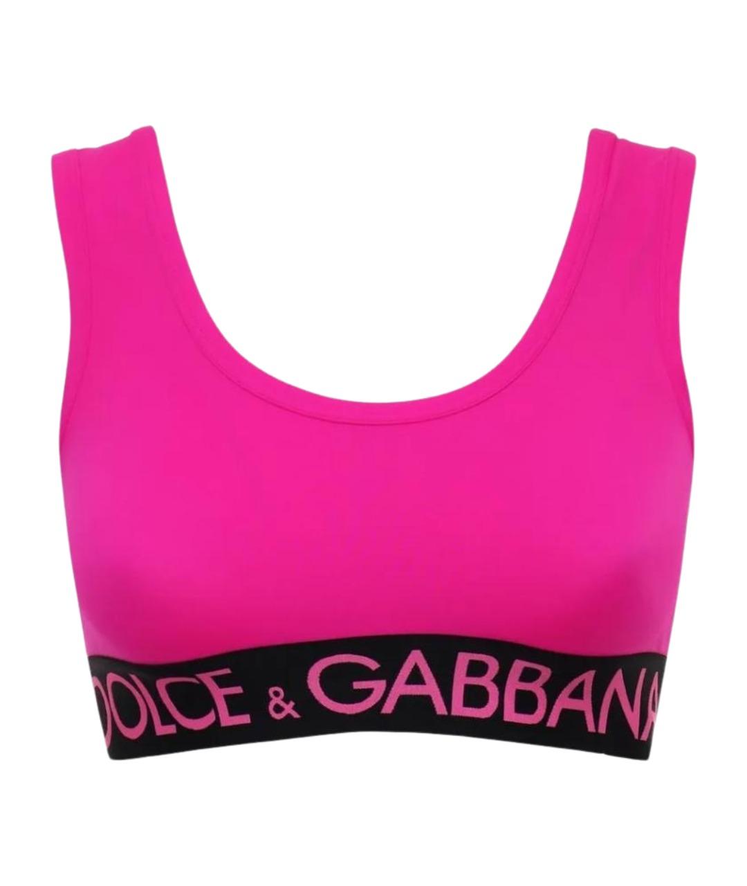 DOLCE&GABBANA Фуксия полиамидовая майка, фото 1