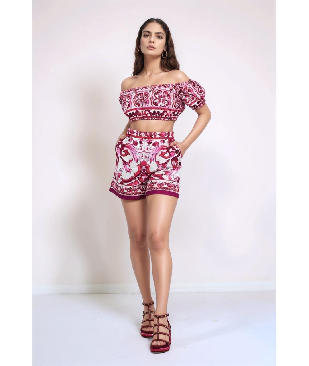 DOLCE&GABBANA Фуксия хлопковая майка, фото 4