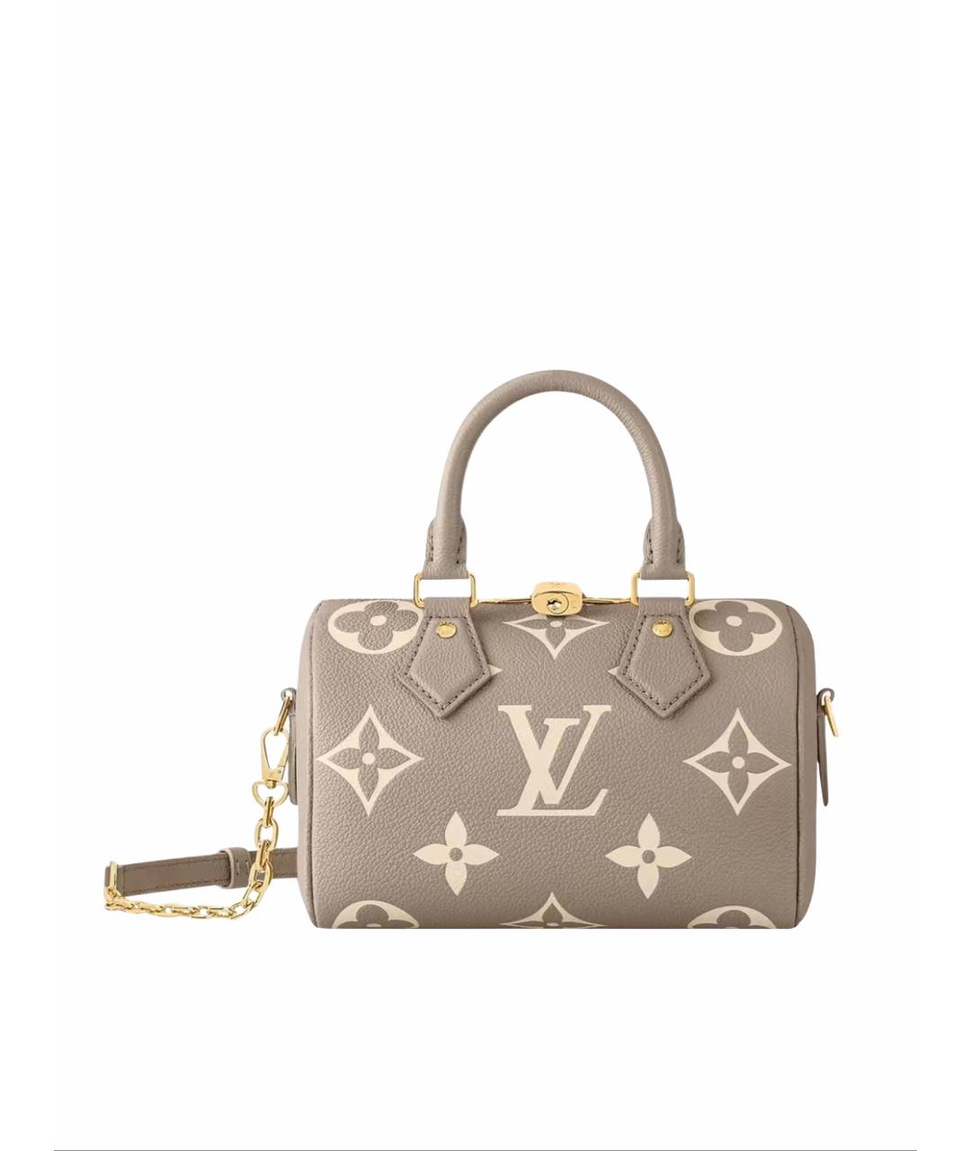 LOUIS VUITTON Бежевая кожаная сумка с короткими ручками, фото 1