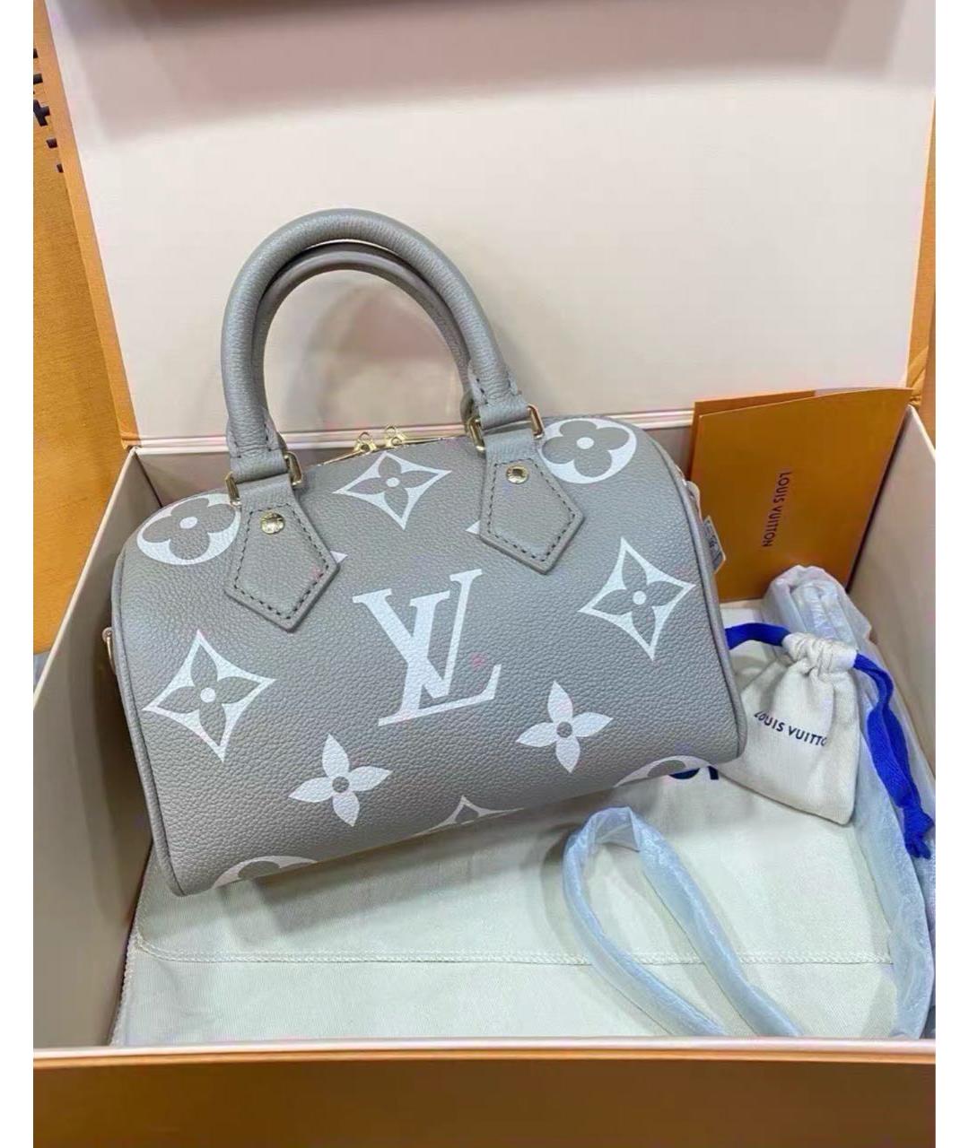 LOUIS VUITTON Бежевая кожаная сумка с короткими ручками, фото 2
