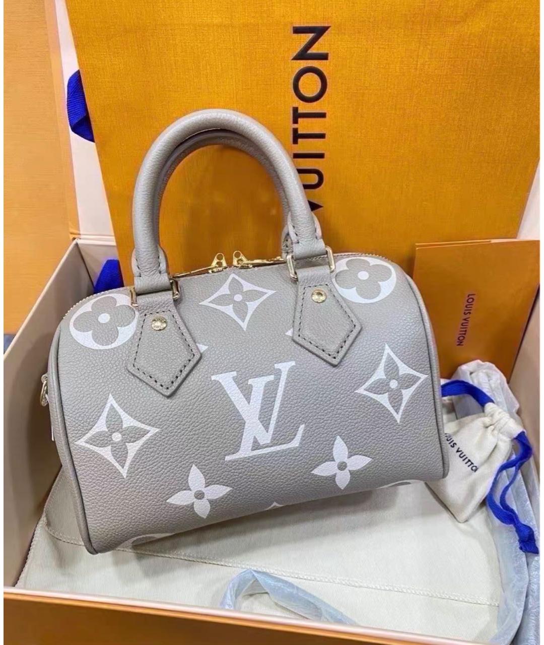 LOUIS VUITTON Бежевая кожаная сумка с короткими ручками, фото 3