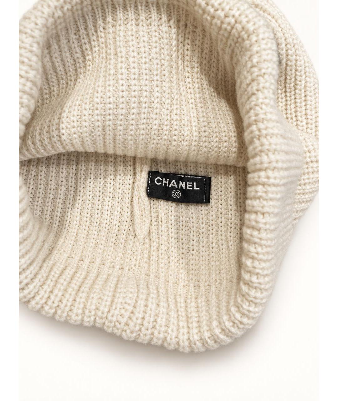 CHANEL Бежевая кашемировая шапка, фото 3