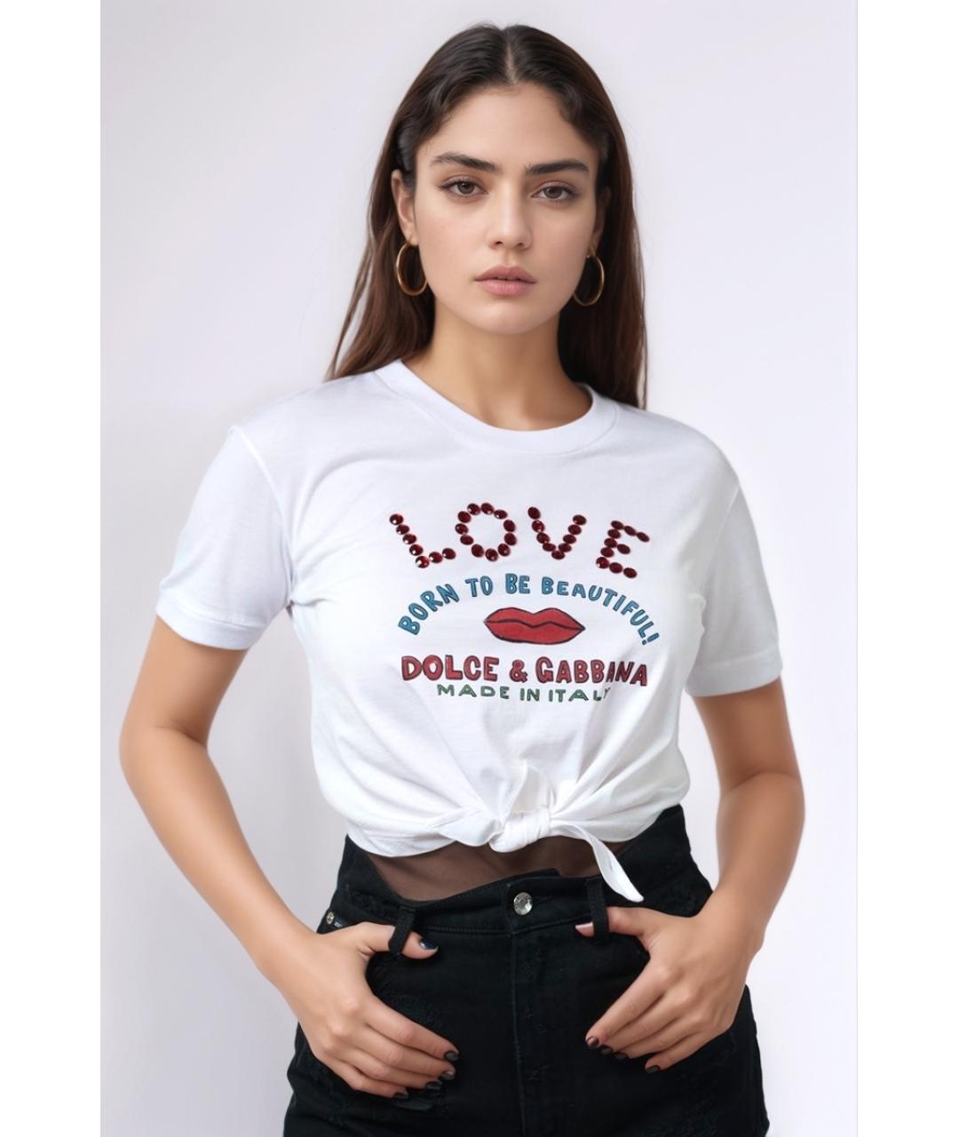 DOLCE&GABBANA Белая хлопковая футболка, фото 2