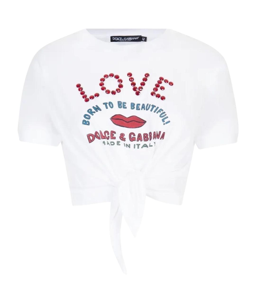 DOLCE&GABBANA Белая хлопковая футболка, фото 1