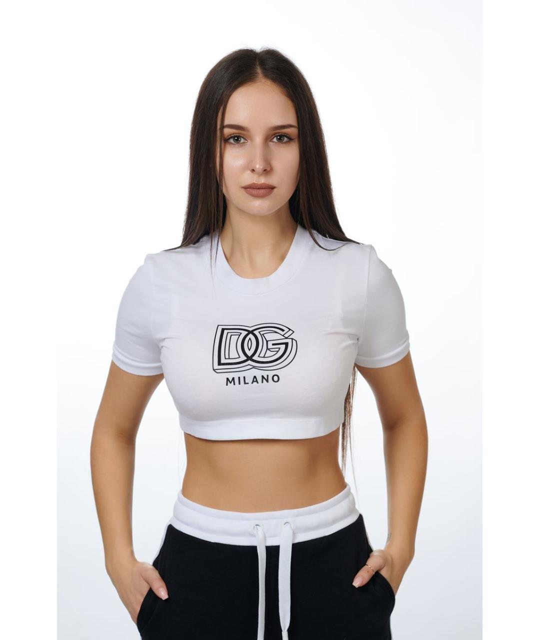 DOLCE&GABBANA Белая хлопковая футболка, фото 2