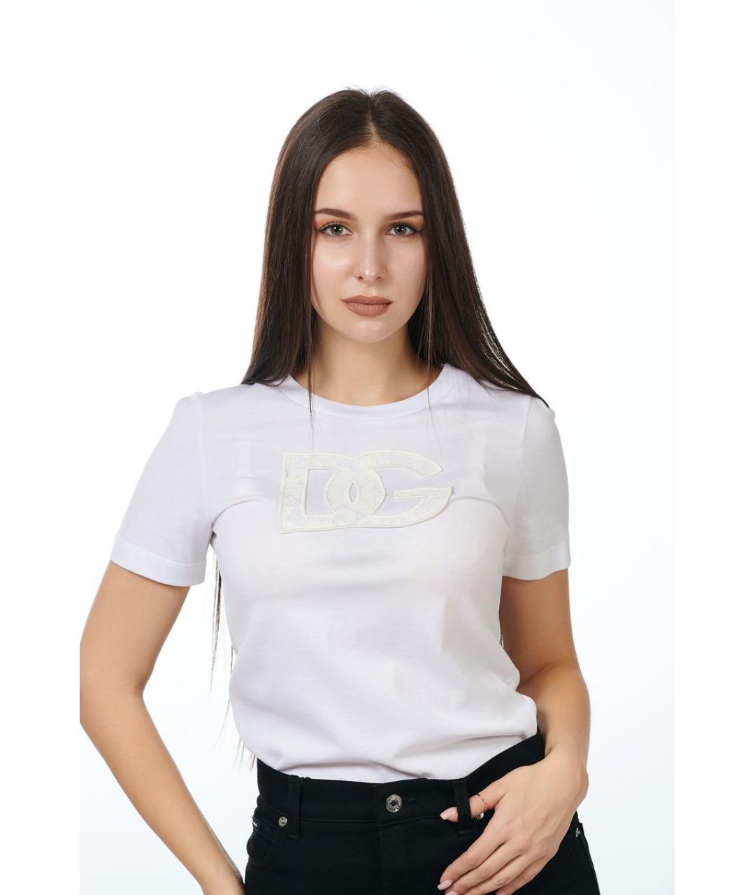 DOLCE&GABBANA Белая хлопковая футболка, фото 2