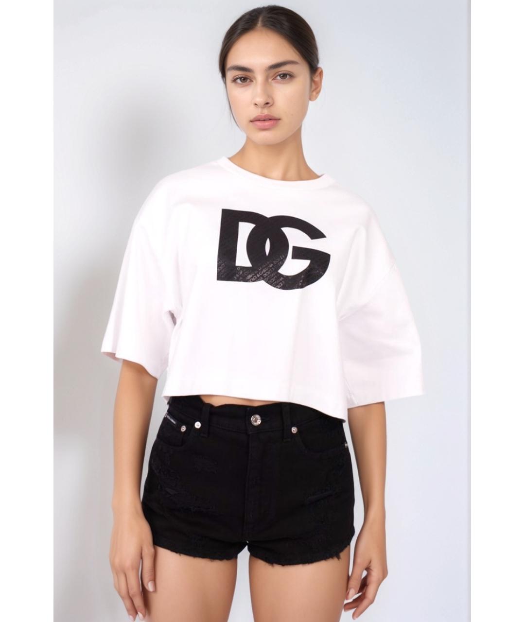 DOLCE&GABBANA Белая хлопковая футболка, фото 2