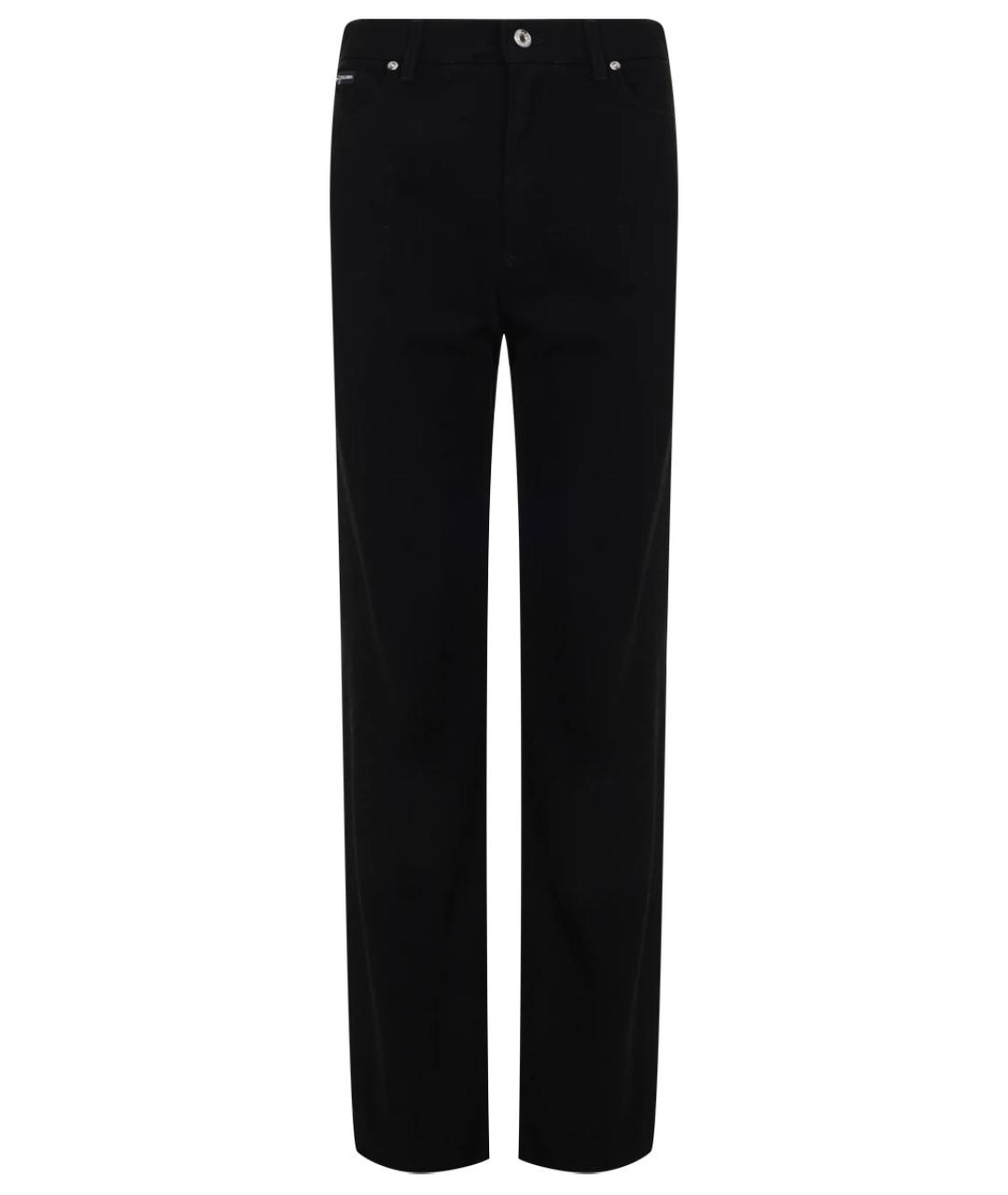 DOLCE&GABBANA Черные хлопковые прямые джинсы, фото 1