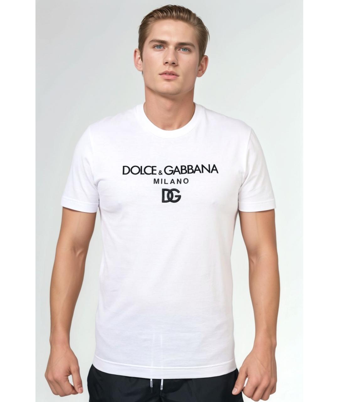 DOLCE&GABBANA Белая хлопковая футболка, фото 2