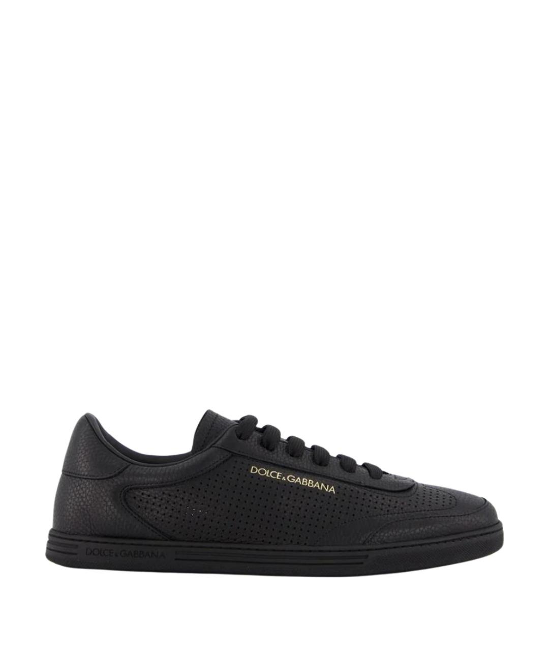 DOLCE&GABBANA Черные кожаные низкие кроссовки / кеды, фото 1
