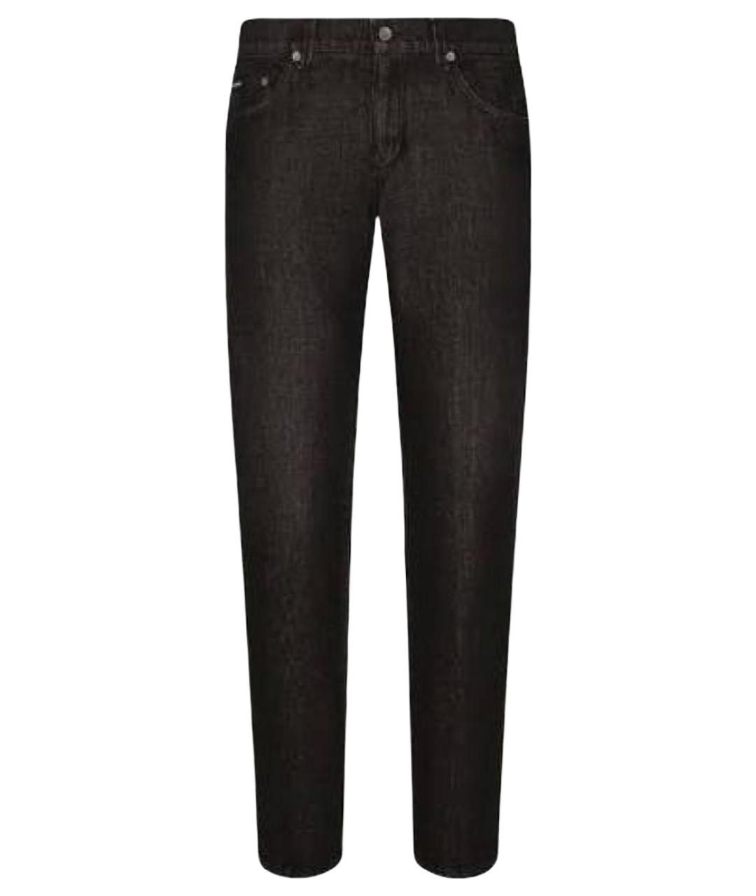 DOLCE&GABBANA Антрацитовые хлопковые прямые джинсы, фото 1